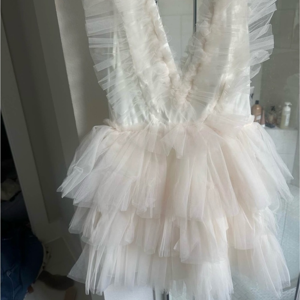 Mabel White Layered Mini Dress - Picture 2 of 2